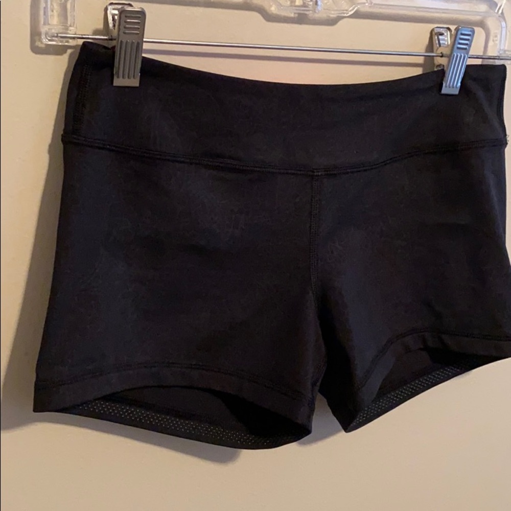 Ivivva Black Print Dance Shorts Non-Slip Lining